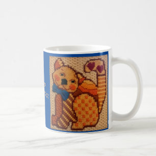 猫が魅力的カラフル付き添う朝 コーヒーマグカップ