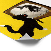 猫が魚のヴィンテージを見おもしろいるポスター ポスター (角)