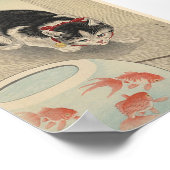 猫が魚のヴィンテージを見日本のるポスター ポスター (角)