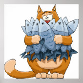 猫が魚を飼う ポスター (正面)