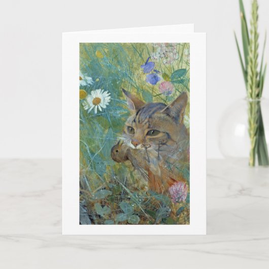 猫が鳥を捕まえたブルーノ・ライジェフォス カード (正面)