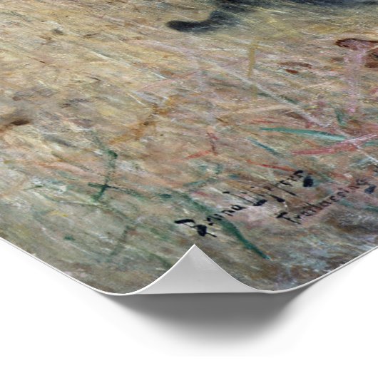 猫が鳥を捕まえたブルーノ・ライジェフォス ポスター (角)