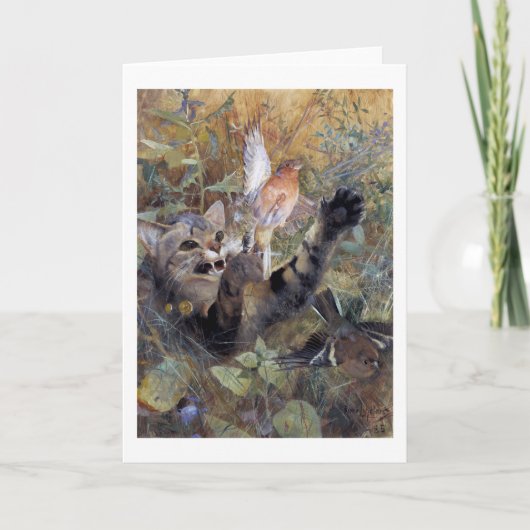 猫が鳥を捕るブルーノライジェフォス カード (正面)