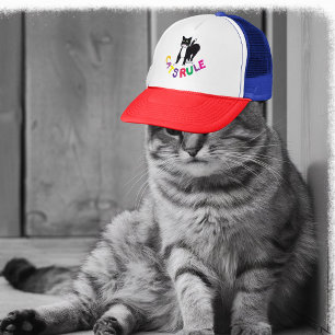 猫が黒と白を支配するトラック猫好き キャップ