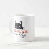 猫が黙って君を判断する コーヒーマグカップ (正面左)