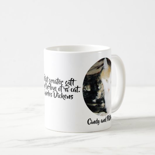 猫が2素晴らし枚の写真と名前を愛 コーヒーマグカップ (正面右)