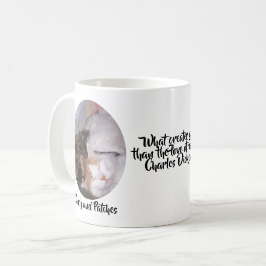 猫が2素晴らし枚の写真と名前を愛 コーヒーマグカップ (正面左)