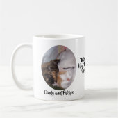 猫が2素晴らし枚の写真と名前を愛 コーヒーマグカップ (左)