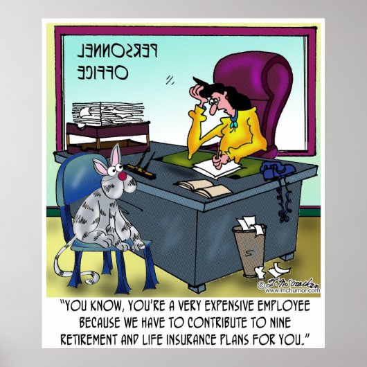 猫が9つの生命保険プランを持つ ポスター (正面)