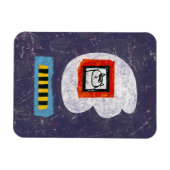 猫がYearbook Photo Prexiller Magnetに着席 マグネット (横)