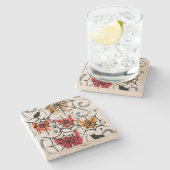 猫くもの巣 ストーンコースター (横)