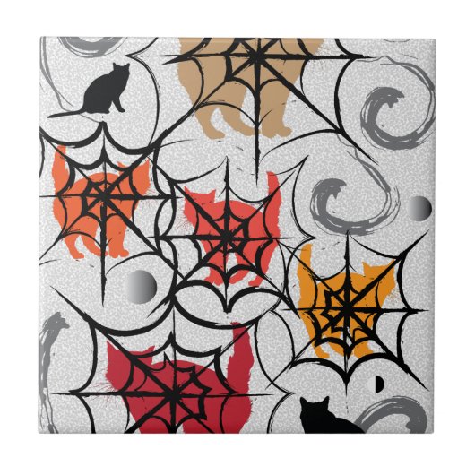 猫くもの巣 タイル (正面)