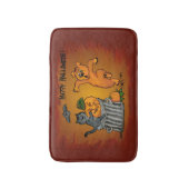 猫こうもり犬とクモのハッピーハローウィン バスマット (正面縦)