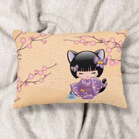 猫こけし人形 - 猫耳芸者 アクセントクッション