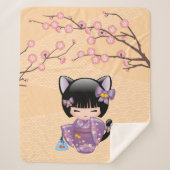 猫こけし人形 - 猫耳芸者 シェルパブランケット (正面)