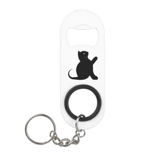 猫ことわざこんにちは キーホルダー栓抜き (正面)