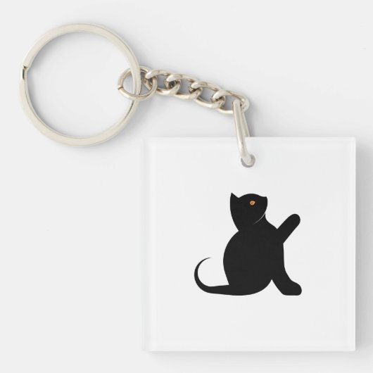 猫ことわざこんにちは キーホルダー (正面)