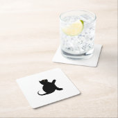 猫ことわざこんにちは スクエアペーパーコースター (インサイチュ)