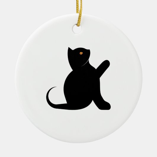 猫ことわざこんにちは セラミックオーナメント (正面)