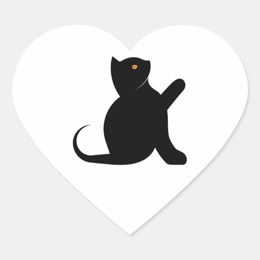 猫ことわざこんにちは ハートシール (正面)