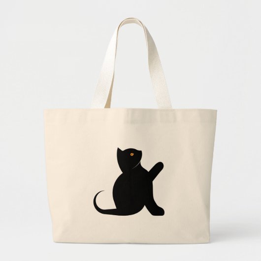 猫ことわざこんにちは ラージトートバッグ (正面)