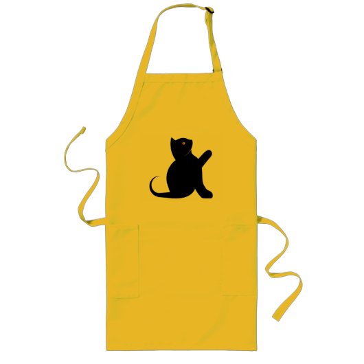 猫ことわざこんにちは ロングエプロン (正面)