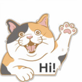 猫ことわざハイビニールステッカー シール (正面)