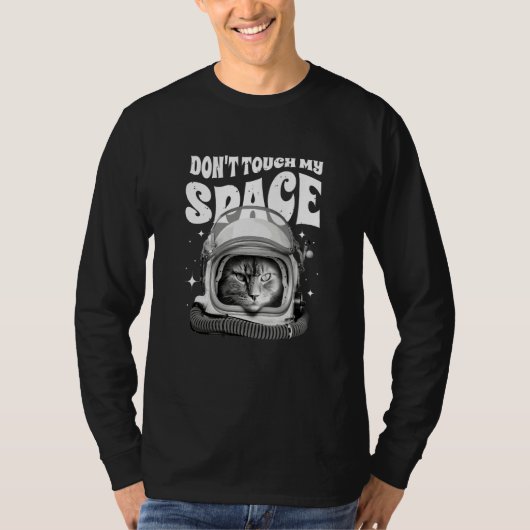 猫ことわざーTouchー宇宙 Tシャツ (正面)