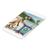 猫ごみ拾いビーチ マグネット (左側)