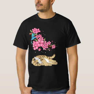猫さくらんぼ下かわいい日本のかわいい猫 Tシャツ