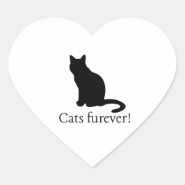 猫ずっとステッカー ハートシール