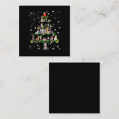 猫たおもしろいちクリスマスツリーT型オーナメントデコールプレゼント スクエア名刺 (正面/裏面)