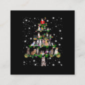 猫たおもしろいちクリスマスツリーT型オーナメントデコールプレゼント スクエア名刺 (正面)