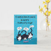 猫たちからの父の幸せな日 カード (黄色い花)