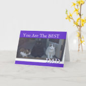 猫たちから来た父の幸せな日 カード (黄色い花)