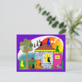 猫たちが家を引き継いでいる ポストカード (スタンド正面)