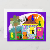 猫たちが家を引き継いでいる ポストカード (正面/裏面)