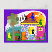 猫たちが家を引き継いでいる ポストカード (正面)