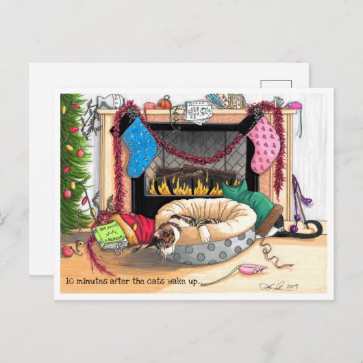 猫たちが目を覚ますから10分 ポストカード (正面/裏面)