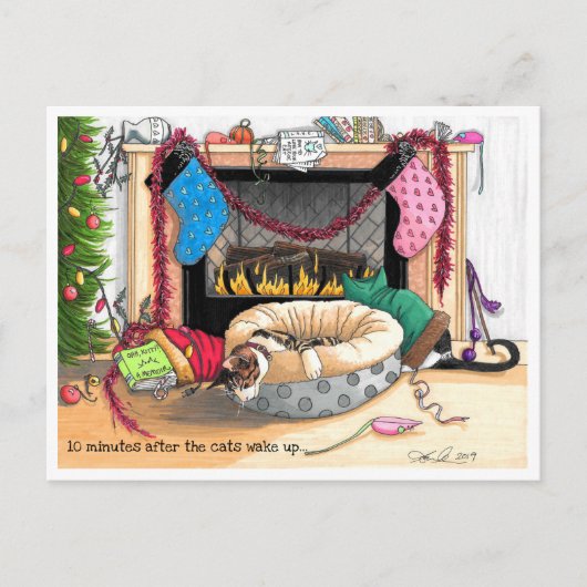 猫たちが目を覚ますから10分 ポストカード (正面)