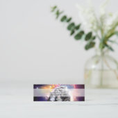 猫たちのイルミネーションとピザ スキニー名刺 (スタンド正面)