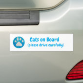 猫たち乗船中 バンパーステッカー (車上)