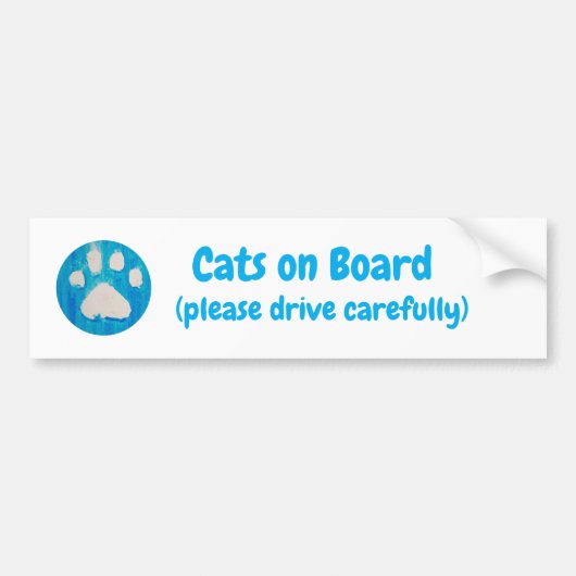 猫たち乗船中 バンパーステッカー (正面)