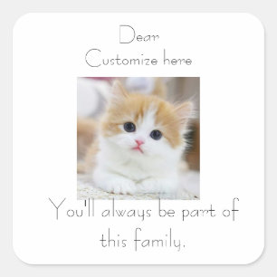 猫たち家族の一員でシンプルかわいい猫ママ スクエアシール
