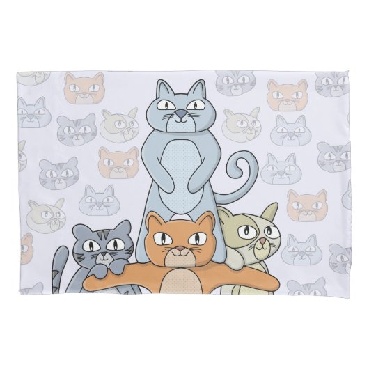 猫たち素晴らし 枕カバー (正面)
