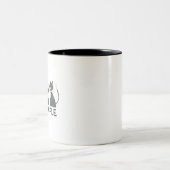 猫たち、うん、人は無理 ツートーンマグカップ (中央)