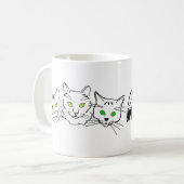 猫たち – みんな不機嫌 コーヒーマグカップ (正面左)