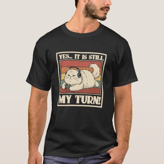 猫だってまだ私の番 コーヒーゲーマー コントローラー Tシャツ (正面)