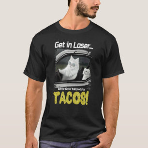 猫だってタコスを食べに行こうぜ！    猫のイラスト Tシャツ