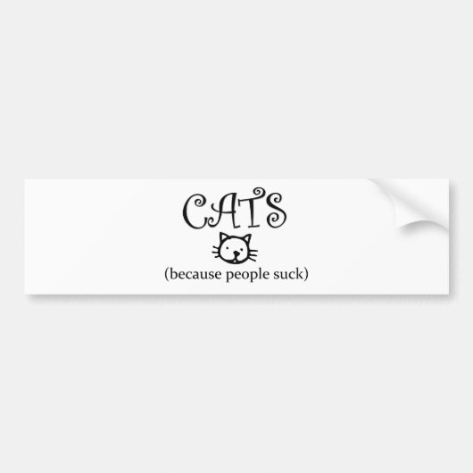 猫だって吸 バンパーステッカー (正面)